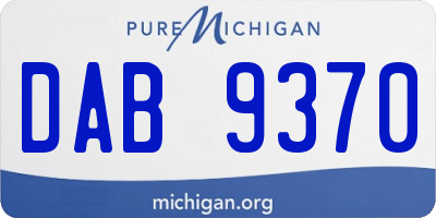 MI license plate DAB9370