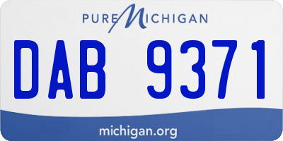 MI license plate DAB9371