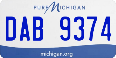 MI license plate DAB9374