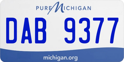 MI license plate DAB9377