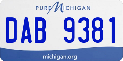 MI license plate DAB9381