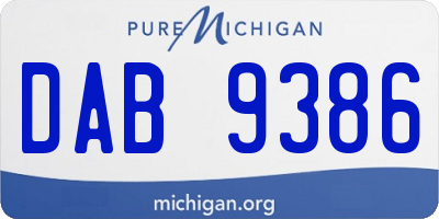 MI license plate DAB9386