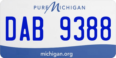 MI license plate DAB9388