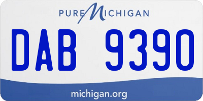 MI license plate DAB9390