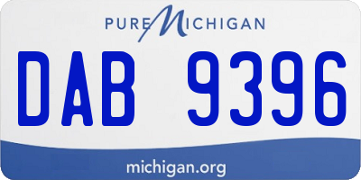 MI license plate DAB9396