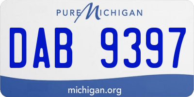 MI license plate DAB9397