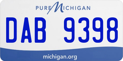 MI license plate DAB9398