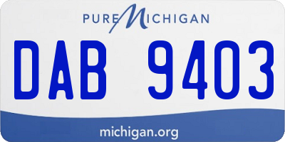 MI license plate DAB9403