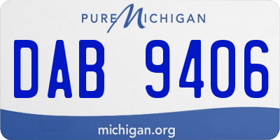 MI license plate DAB9406