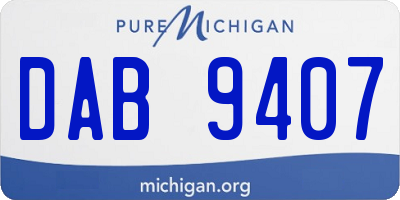 MI license plate DAB9407