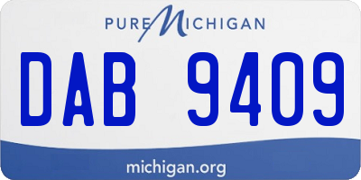 MI license plate DAB9409