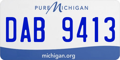 MI license plate DAB9413