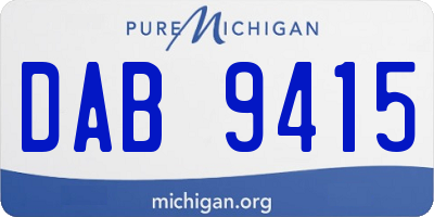 MI license plate DAB9415