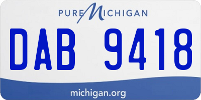 MI license plate DAB9418