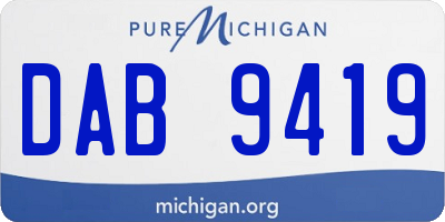 MI license plate DAB9419