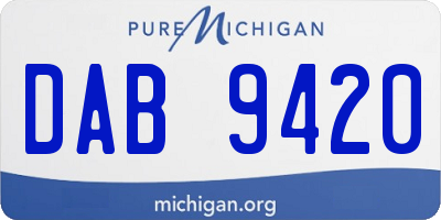 MI license plate DAB9420
