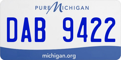 MI license plate DAB9422