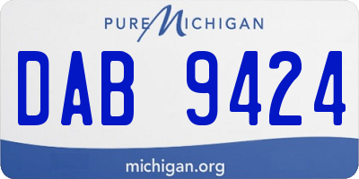 MI license plate DAB9424