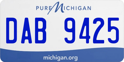 MI license plate DAB9425
