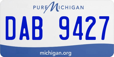 MI license plate DAB9427