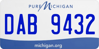 MI license plate DAB9432