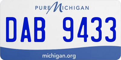 MI license plate DAB9433