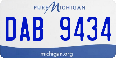 MI license plate DAB9434
