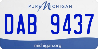 MI license plate DAB9437