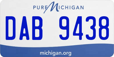 MI license plate DAB9438