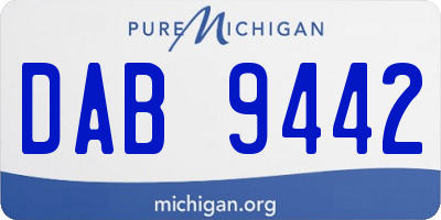 MI license plate DAB9442