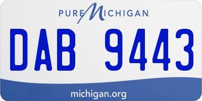 MI license plate DAB9443