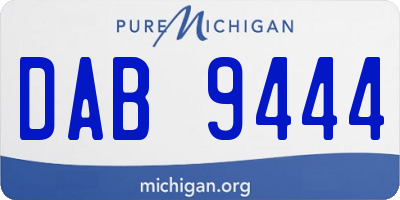 MI license plate DAB9444