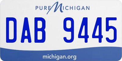MI license plate DAB9445
