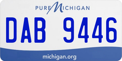 MI license plate DAB9446