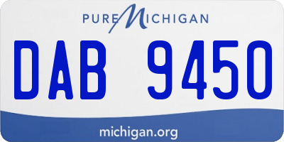 MI license plate DAB9450