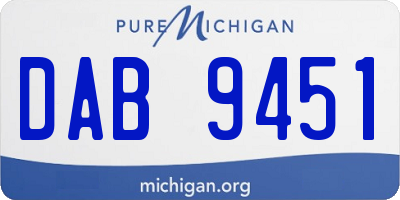 MI license plate DAB9451