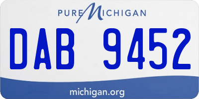 MI license plate DAB9452
