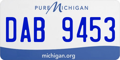 MI license plate DAB9453