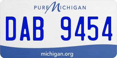 MI license plate DAB9454