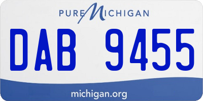 MI license plate DAB9455