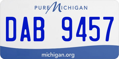 MI license plate DAB9457