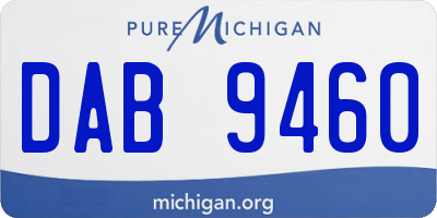 MI license plate DAB9460