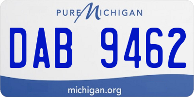 MI license plate DAB9462