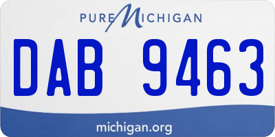 MI license plate DAB9463