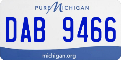 MI license plate DAB9466
