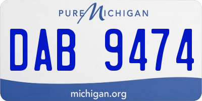 MI license plate DAB9474