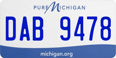 MI license plate DAB9478