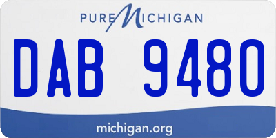 MI license plate DAB9480