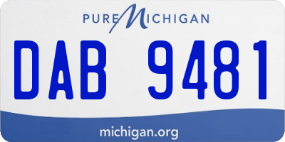 MI license plate DAB9481