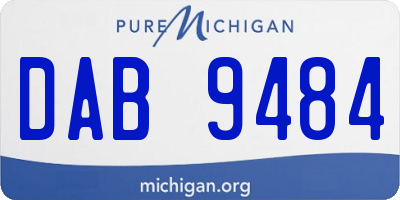 MI license plate DAB9484